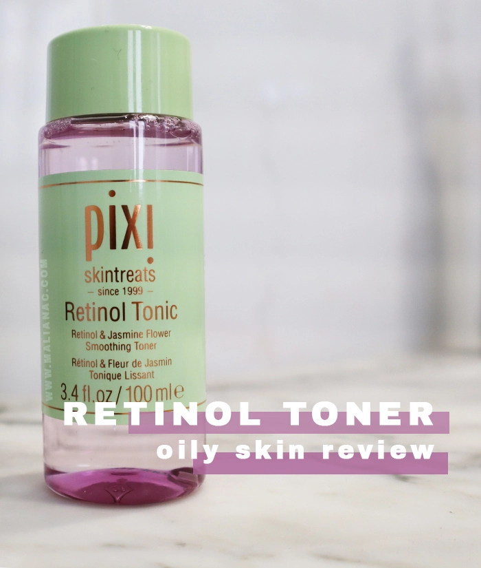 Picture of Pixi beauty Retinol toner for a blog post review on oily skin