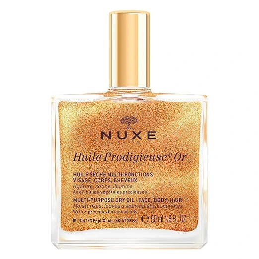NUXE body oil with glitter
