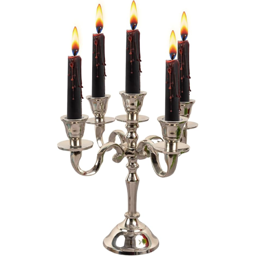 silver candle holder