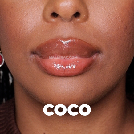 Huda Beauty lip gloss shade Coco