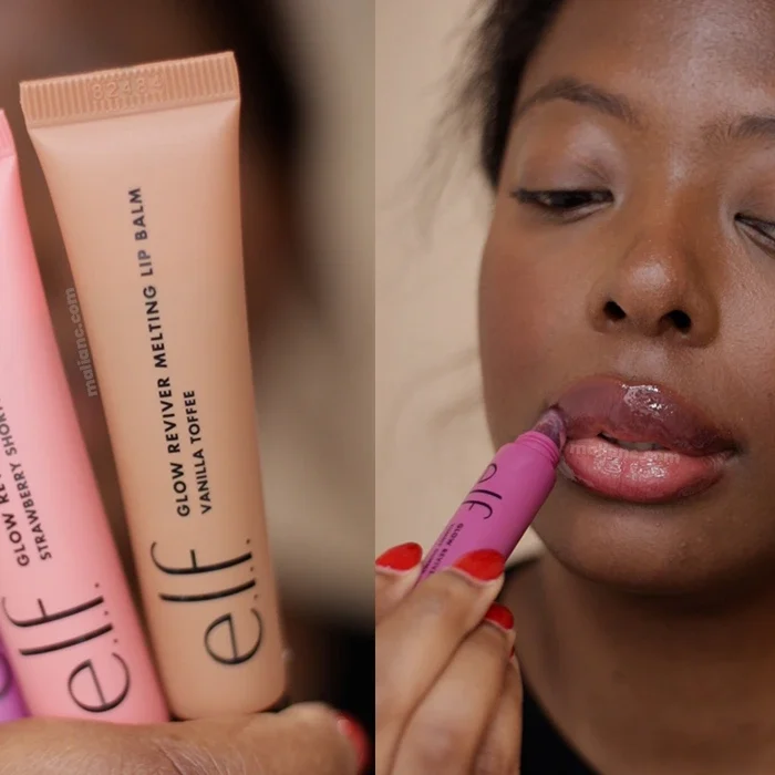Review and swatches of elf tinted lip balms