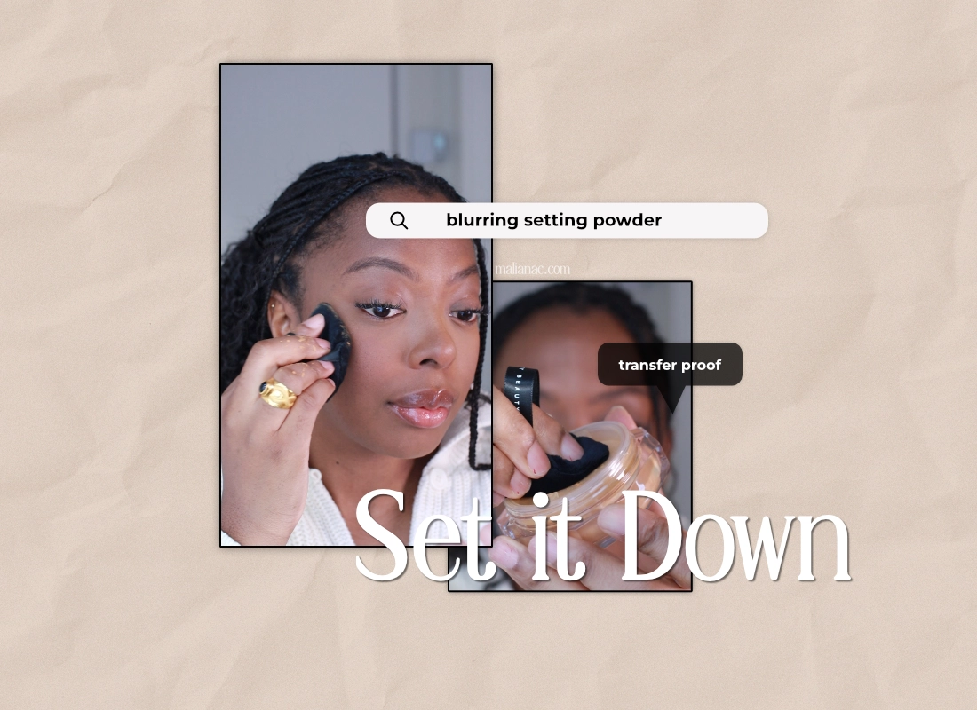 Fenty Beauty set it down setting powder review on dark skin