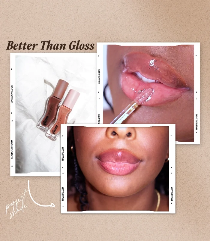 Review and swatches of Gisou lip oils on dark skin